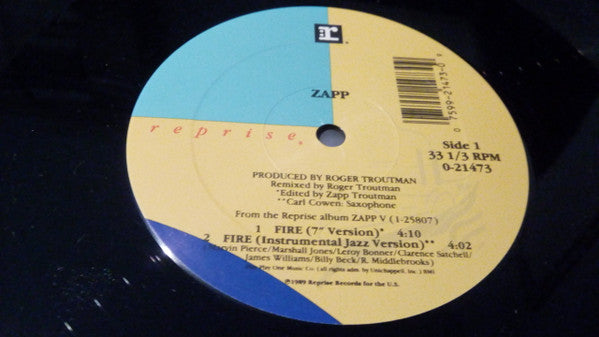 Zapp : Fire (12", Maxi)