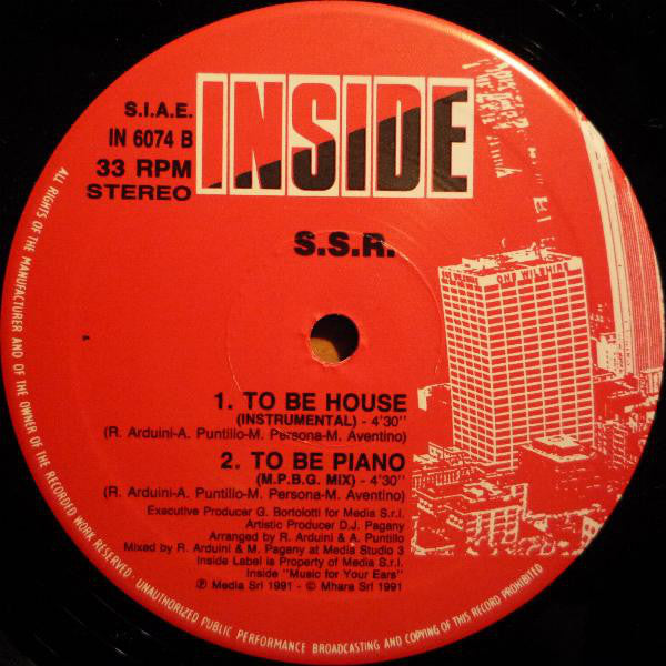 S.S.R. : To Be House (12", Red)