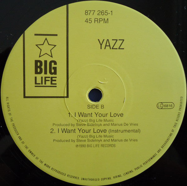Yazz : Treat Me Good (12")