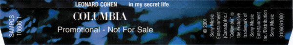 Leonard Cohen : In My Secret Life (CD, Single, Promo)