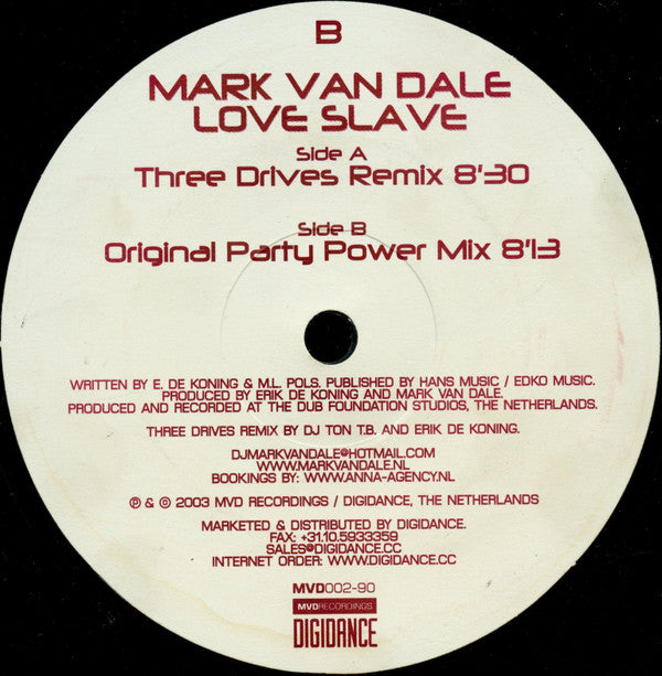 Mark van Dale : Love Slave (12")