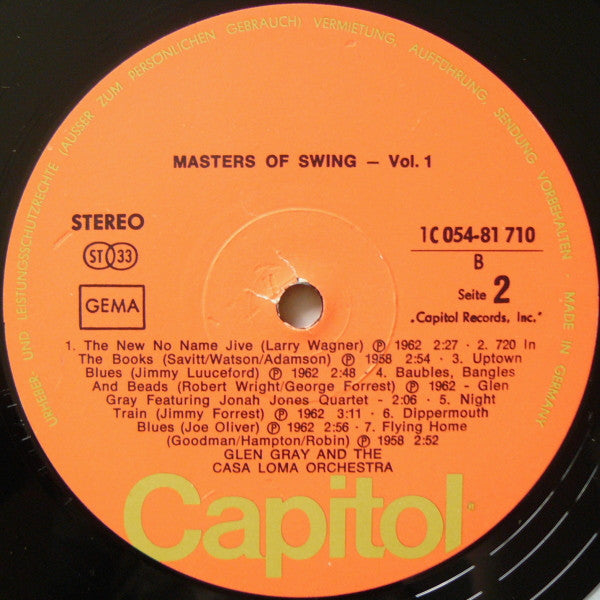 Glen Gray & The Casa Loma Orchestra : Masters Of Swing Vol. 1 (LP, Comp)