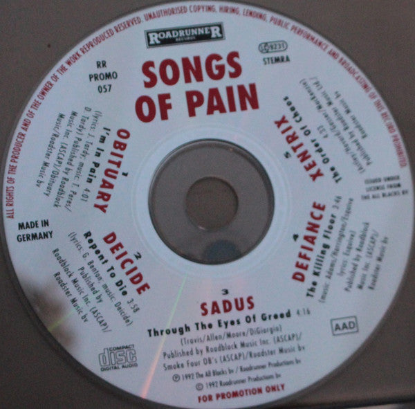 Various : Roadrunner Records Presents Songs Of Pain (CD, Comp, Promo, Smplr)