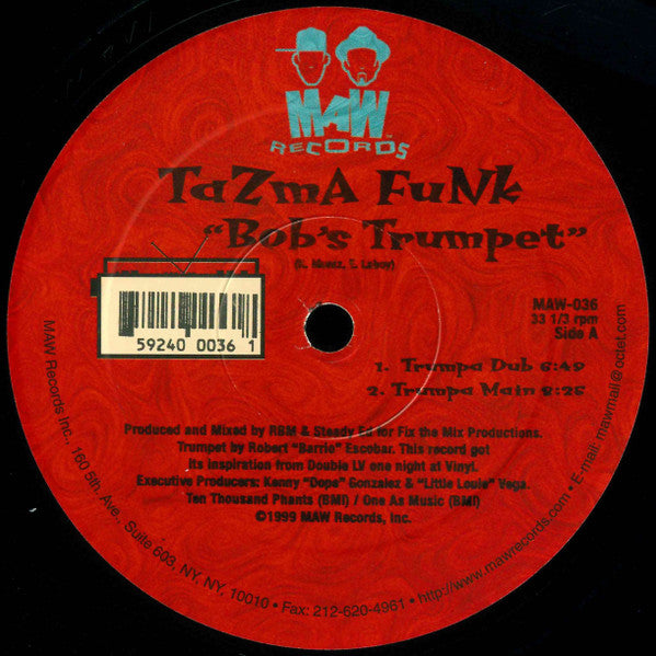 Tazma Funk : Bob's Trumpet / Devastation (12")