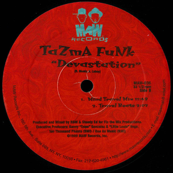Tazma Funk : Bob's Trumpet / Devastation (12")