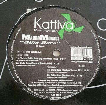 Mauro Monaci : Stile Duro (12")