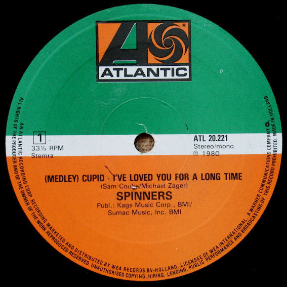 Spinners : (Medley) Cupid - I Loved You For A Long Time / Pipedream (12", Maxi, Mono)