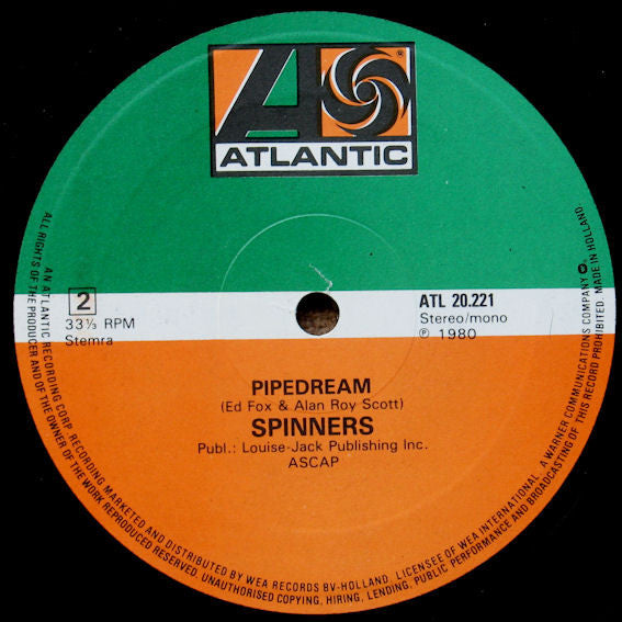 Spinners : (Medley) Cupid - I Loved You For A Long Time / Pipedream (12", Maxi, Mono)