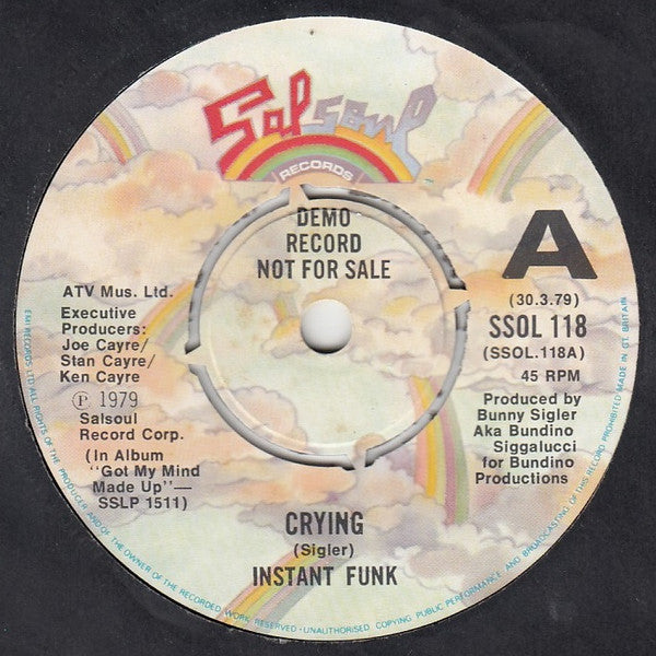 Instant Funk : Crying / Dark Vader (7", Promo)