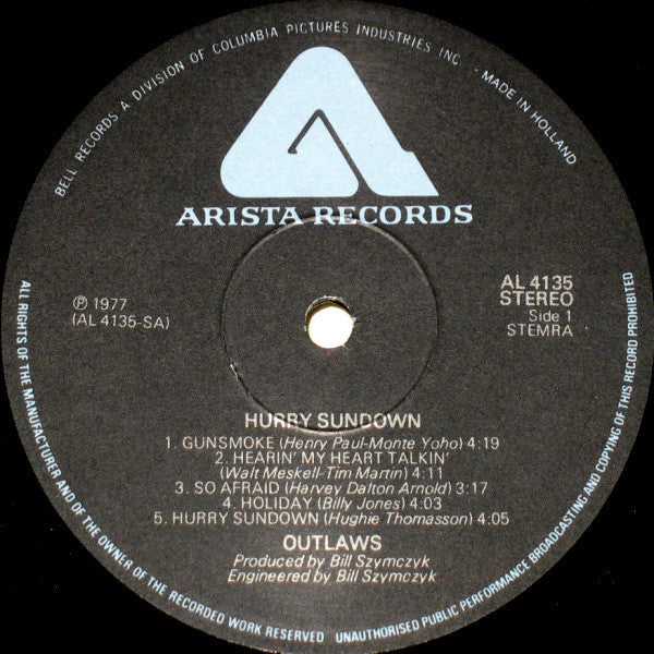 Outlaws : Hurry Sundown (LP, Album)