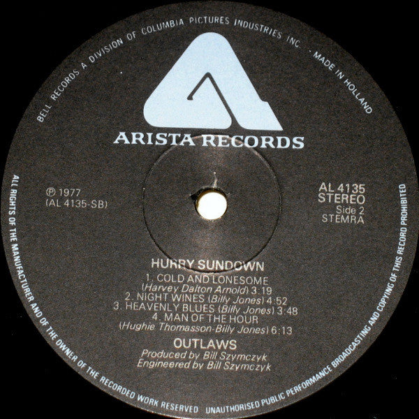 Outlaws : Hurry Sundown (LP, Album)