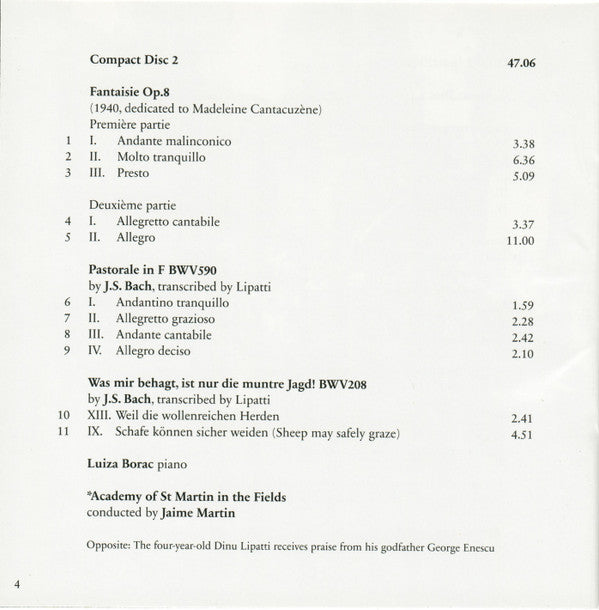 Dinu Lipatti, Luiza Borac : Piano Music (2xCD, Album)