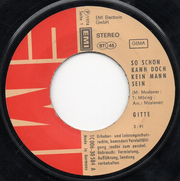 Gitte Hænning : So Schön Kann Doch Kein Mann Sein (7", Single)