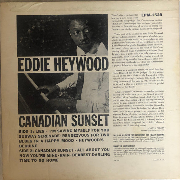 Eddie Heywood : Canadian Sunset (LP, Album, Mono, Hol)