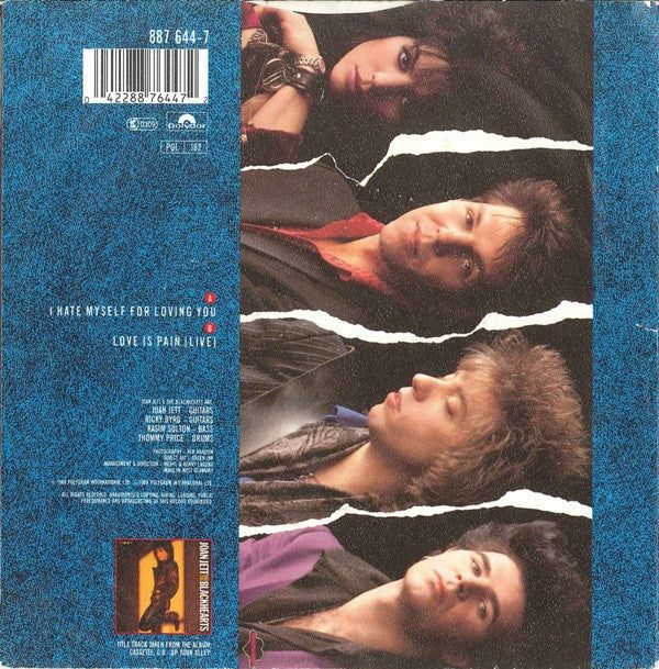 Joan Jett And The Blackhearts* : I Hate Myself For Loving You (7", Single)