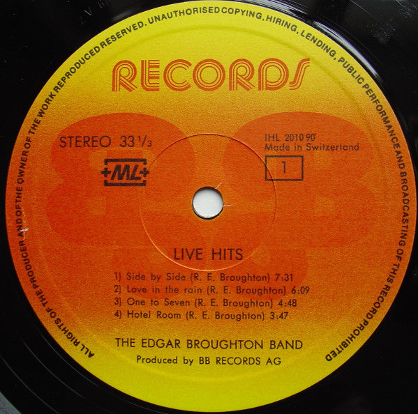The Edgar Broughton Band : Live Hits Harder! (LP, Album)