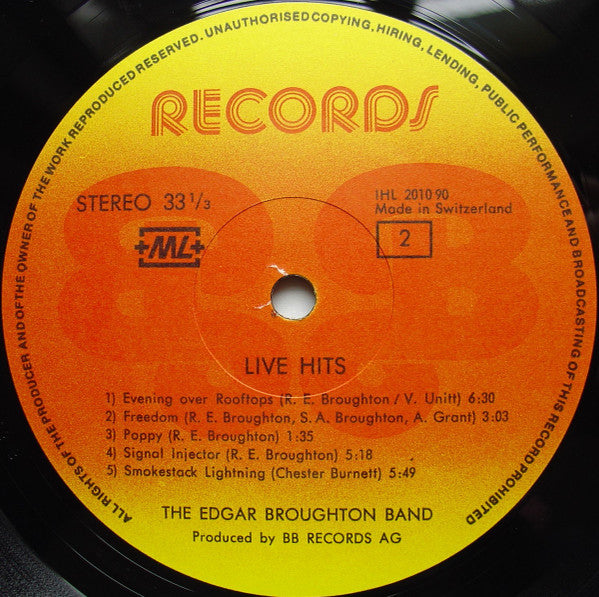 The Edgar Broughton Band : Live Hits Harder! (LP, Album)