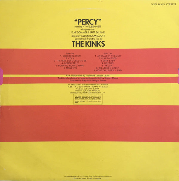 The Kinks : Percy (LP, Album)