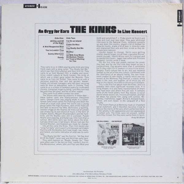 The Kinks : The Live Kinks (LP, Album, RP, Jac)