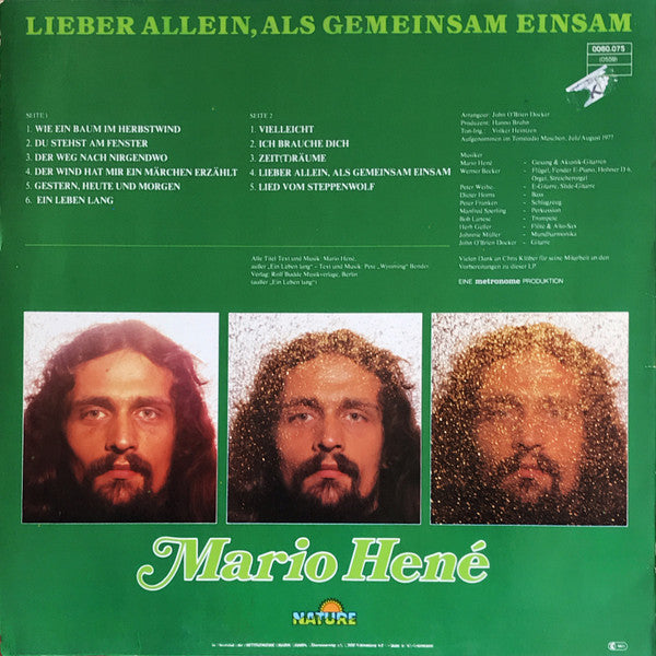 Mario Hené : Lieber Allein, Als Gemeinsam Einsam (LP, Album)
