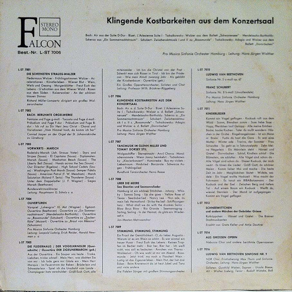 Hans-Jürgen Walther Dirigiert Das The Hamburg Pro Musica : Klingende Kostbarkeiten (LP, Comp)
