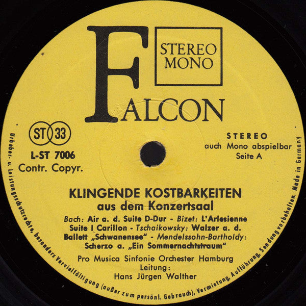 Hans-Jürgen Walther Dirigiert Das The Hamburg Pro Musica : Klingende Kostbarkeiten (LP, Comp)