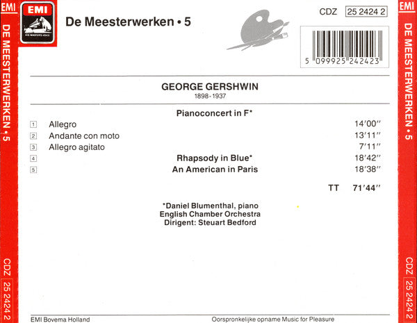 George Gershwin - Daniel Blumenthal, English Chamber Orchestra, Steuart Bedford : Rhapsody In Blue, An American In Paris, Pianoconcert In F (CD, Album, Comp)