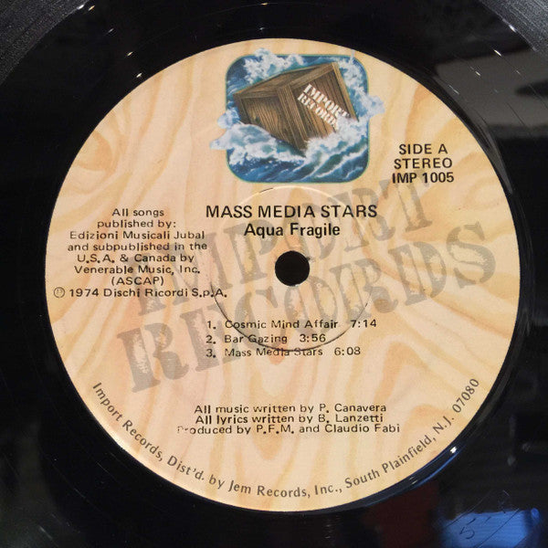 Acqua Fragile : Mass•Media Stars (LP, Album, RE)