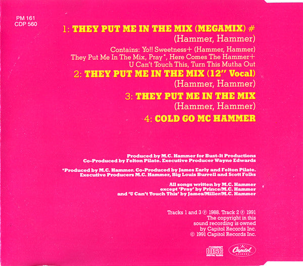 MC Hammer : (Hammer Hammer) They Put Me In The Mix (CD, Maxi)