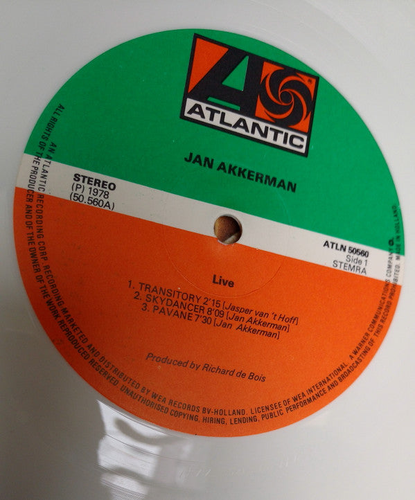 Jan Akkerman : Live (LP, Album, Whi)