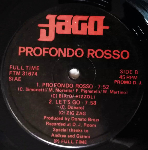 Jago : Profondo Rosso (12", Promo)