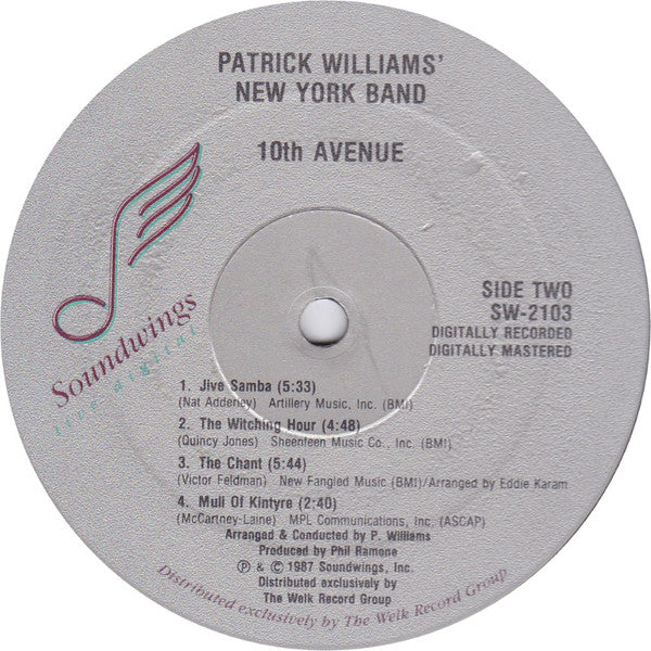 Patrick Williams' New York Band : 10th Avenue (LP, Album)