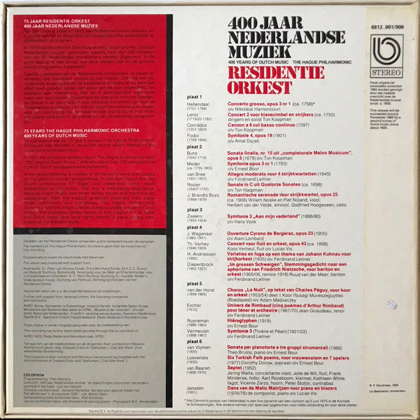 Residentie Orkest : 400 Jaar Nederlandse Muziek 1 (6xLP, Comp, RE + Box)
