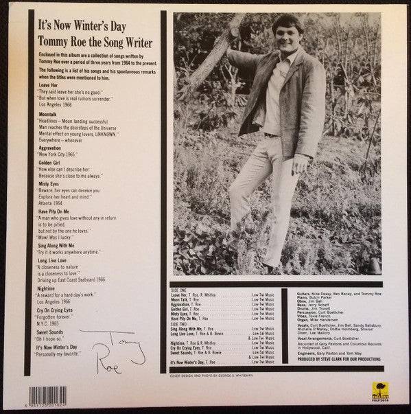 Tommy Roe : It's Now Winter's Day (LP, Album, RE)