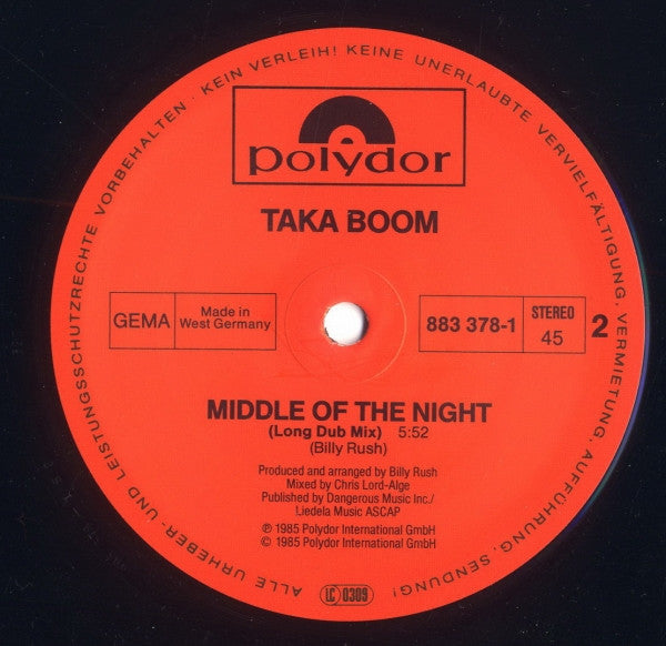 Taka Boom : Middle Of The Night (12")