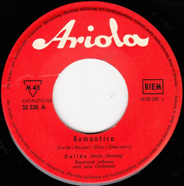 Dalida : Milord / Romantica (7", Single, Mono)