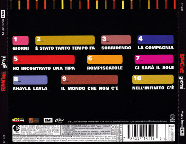 Simone Tomassini : Giorni (CD, Album, Copy Prot.)
