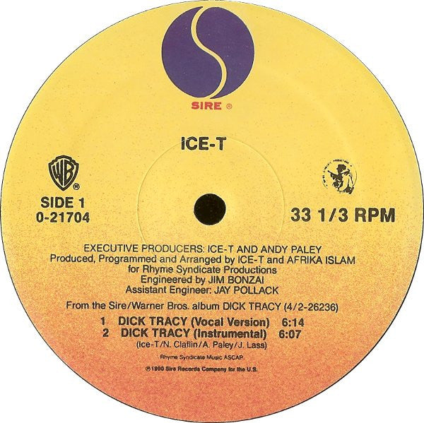 Ice-T : Dick Tracy (12", Maxi)