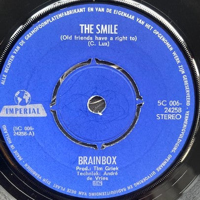 Brainbox (3) : The Smile (Old Friends Have A Right To) / The Flight (7", Single, Blu)