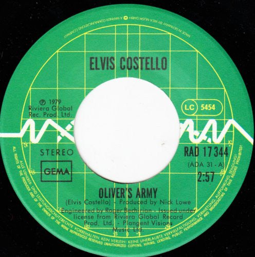 Elvis Costello & The Attractions : Oliver's Army (7", Single)