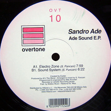 Sandro Ade : Ade Sound E.P. (12", EP)