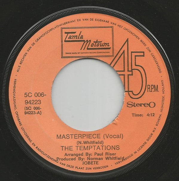 The Temptations : Masterpiece (7")