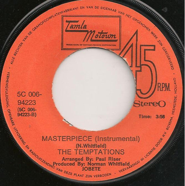 The Temptations : Masterpiece (7")