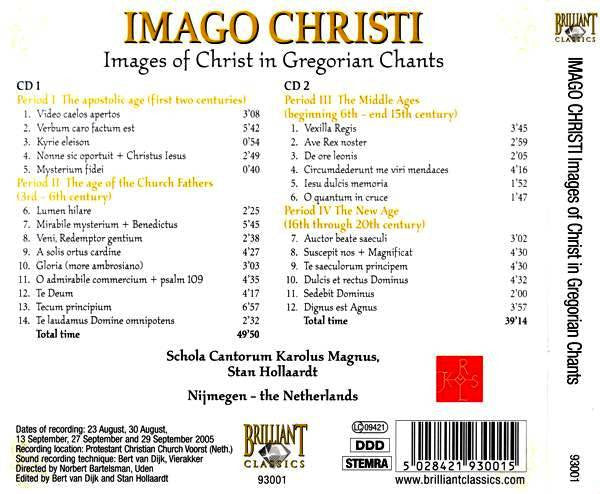 Schola Cantorum Karolus Magnus, Stan Hollaardt : Imago Christi - Images Of Christ In Gregorian Chants (2xCD + Box)