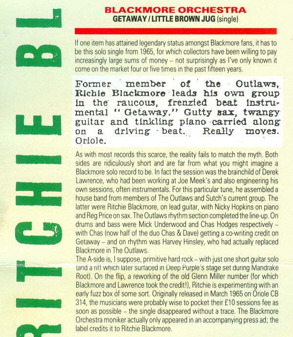 Ritchie Blackmore : Connoisseur Rock Profile Collection Volume Two (CD, Comp)