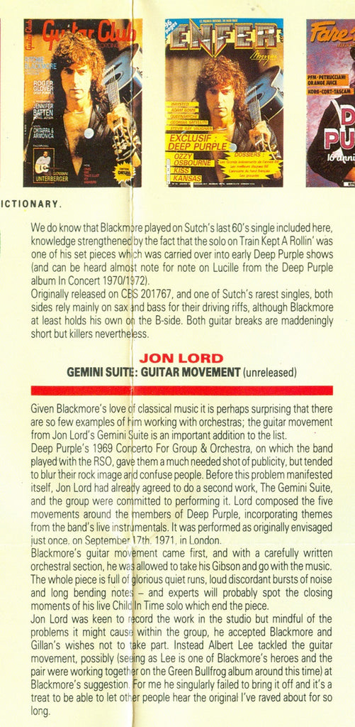 Ritchie Blackmore : Connoisseur Rock Profile Collection Volume Two (CD, Comp)