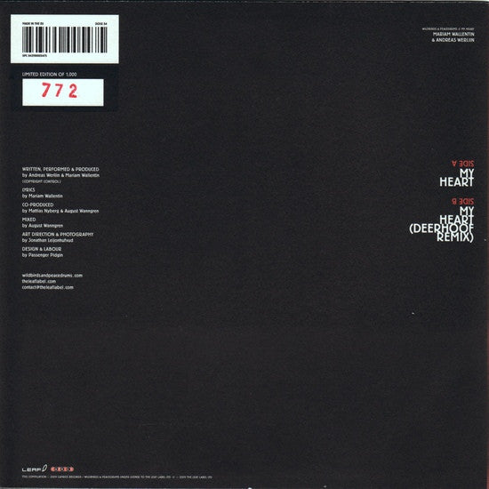 Wildbirds & Peacedrums : My Heart (7", Single, Ltd, Num, Red)