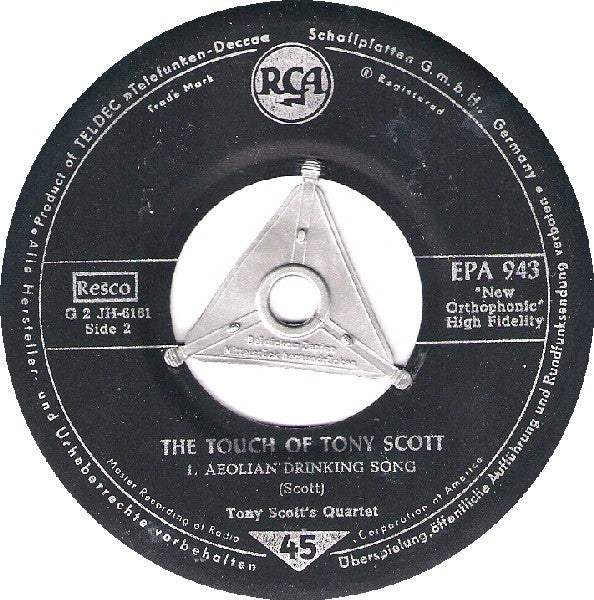 The Tony Scott Quartet : The Touch Of Tony Scott ('Round About Midnight) (7", EP, Top)