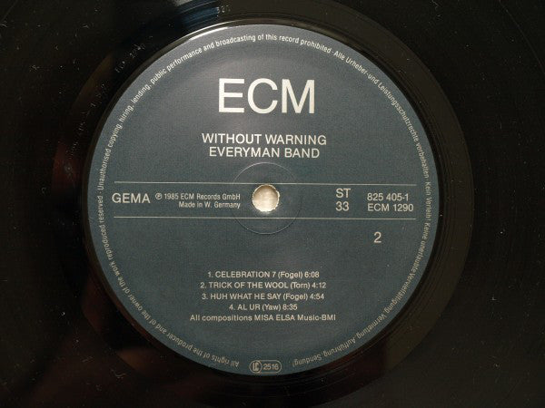Everyman Band : Without Warning (LP, Album)