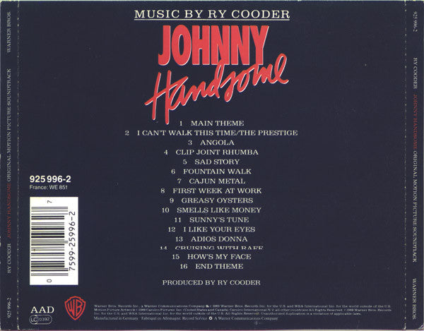 Ry Cooder : Johnny Handsome Original Motion Picture Soundtrack (CD, Album)